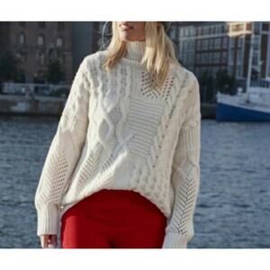 NWT Athleta Cashmere Wool Sweater Ivory Size Small
